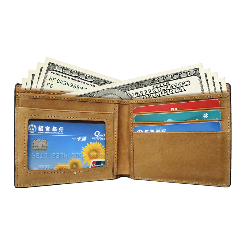 Slim Wallet with RFID Blocking Credit Card Holder Genuine Leather Wallet