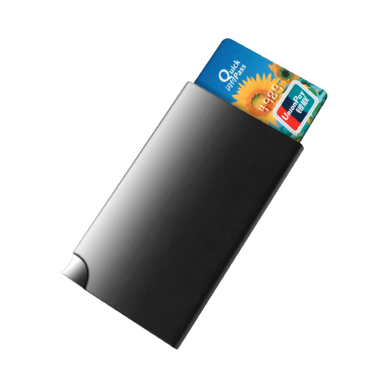 Custom Logo Slim Metal RFID Aluminum Box Auto Credit Card Wallet Pop Up Card Holder