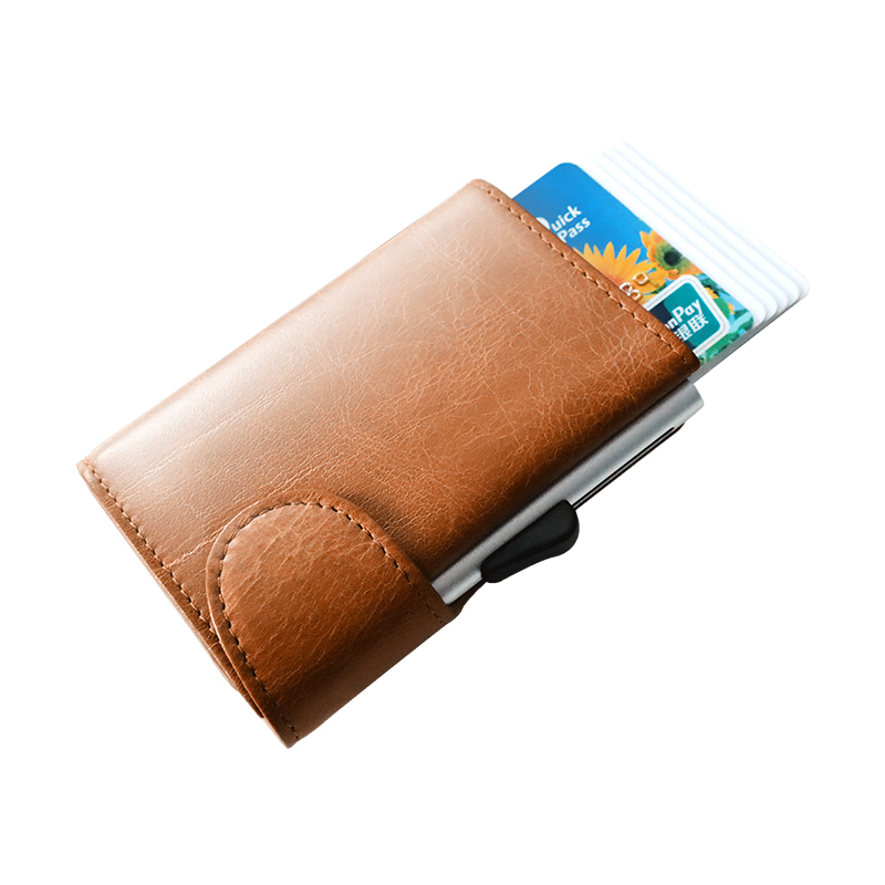 2021 New slim Customized Wholesale RFID wallet Aluminium Pop Up Wallet Metal Credit Card Holder