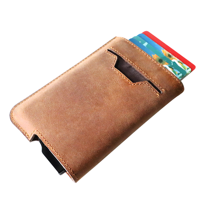 New Style Men's RFID Blocking Genuine Leather Wallet Travel Card Holder