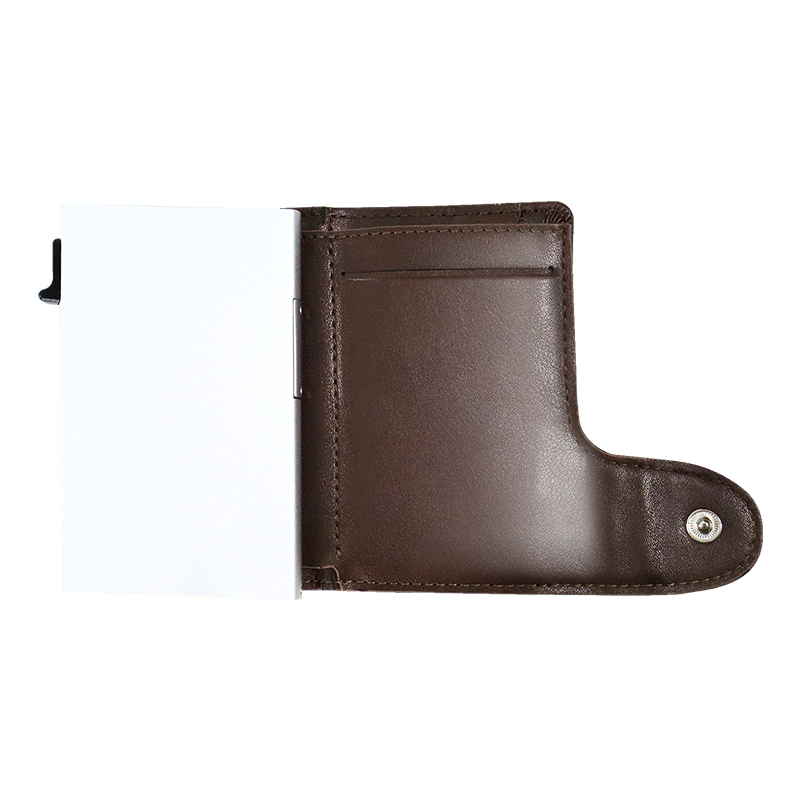 Minimalist PU Leather Aluminum Card Holder Wallet