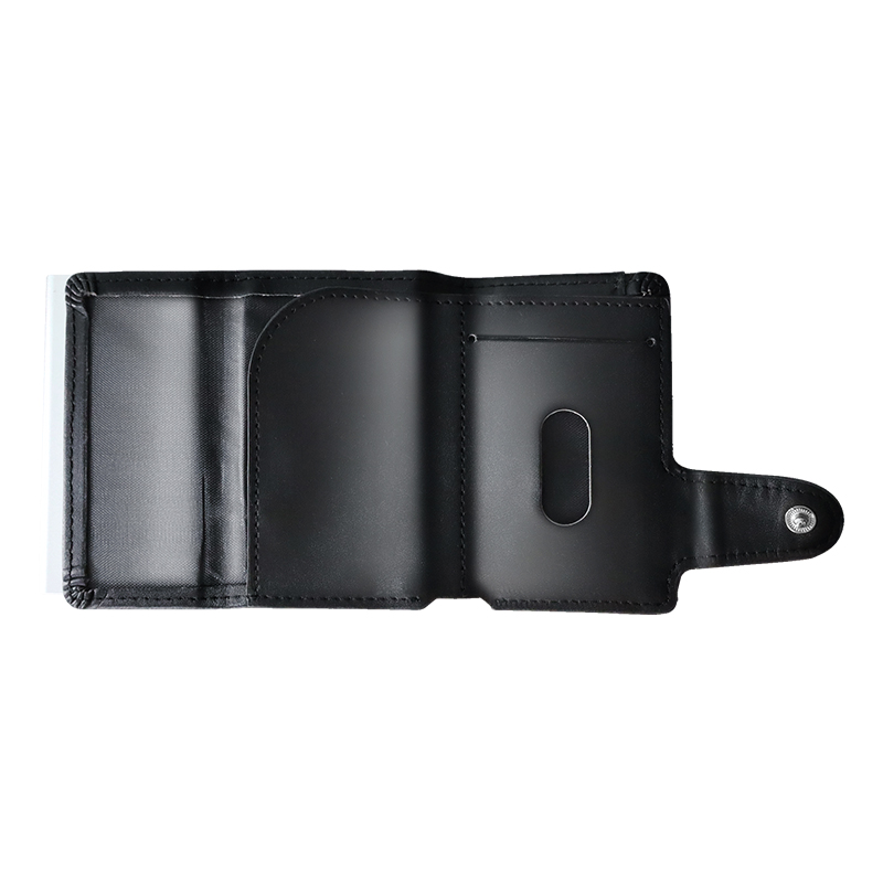 Custom Double Layer Credit Card Holder RFID Blocking Slim Wallet PU Leather Vintage Aluminum RFID Card Holder
